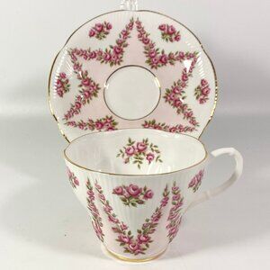 RARE !!!! Royal Albert Bone China Tea Cup and Saucer "Pink Brocade"  England